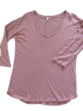 J Crew Women's Dusty Rose Scoop Neck 3/4Sleeve Top size S